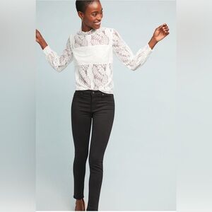 AG: Abbey Mid-Rise Skinny Black Jeans purchased from Anthropology; size 26